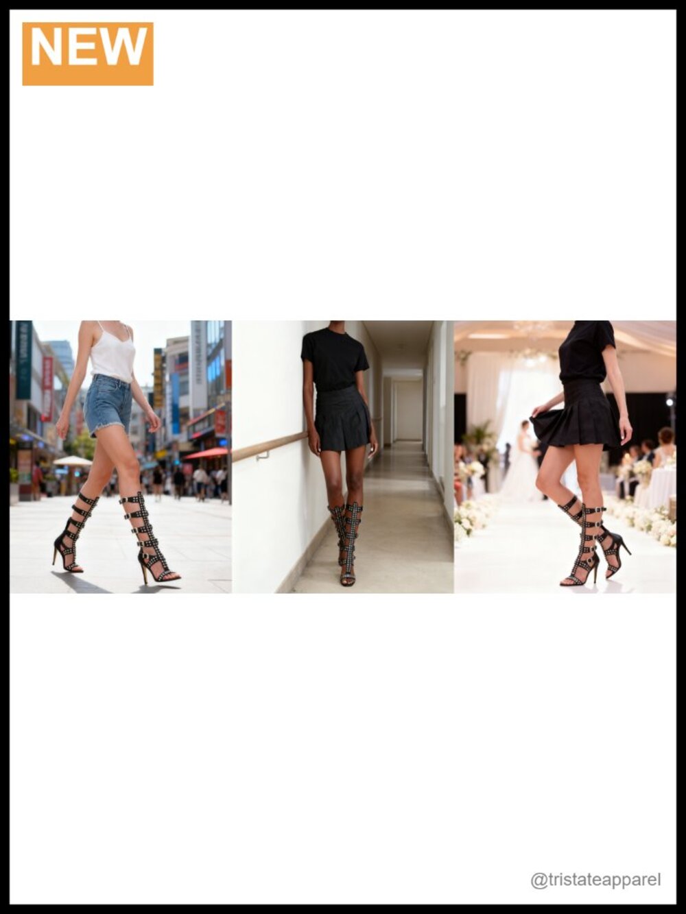 Knee High Gladiator Sandals with Rivets - Picture 6 of 6